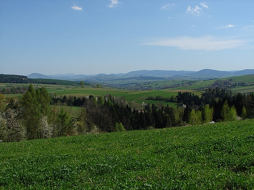 Widok na Beskid Sdecki i Niski z Bukowca