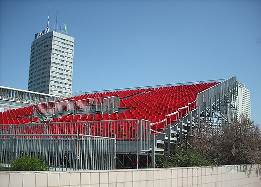 Warszawa. Trybuna Warszawskiej Strefy Kibica.