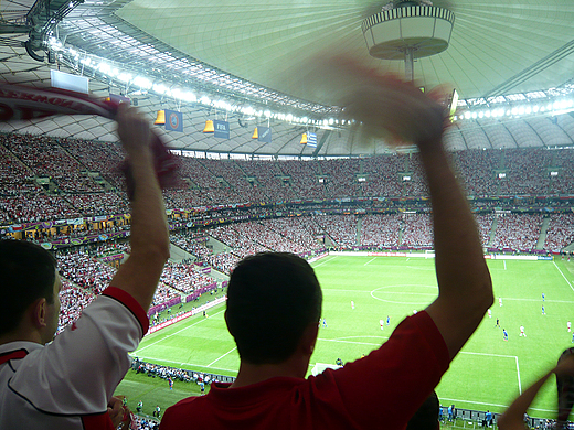 Doping kibicw podczas meczu Polska - Grecja. Euro 2012