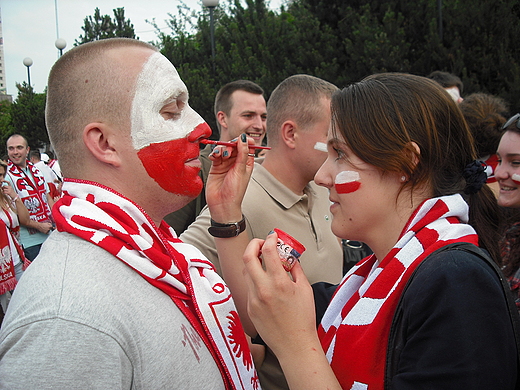 Warszawa. Przed meczem Polska-Rosja.