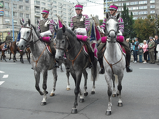 Warszawa. wito Wojska Polskiego 2012. Kolumna konna przed Muzeum Wojska Polskiego.