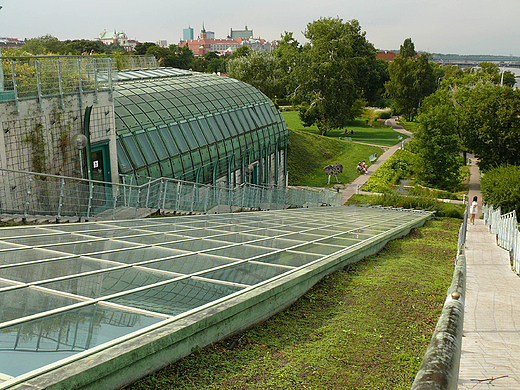 Warszawa. Na dachu Biblioteki Uniwersytetu Warszawskiego.