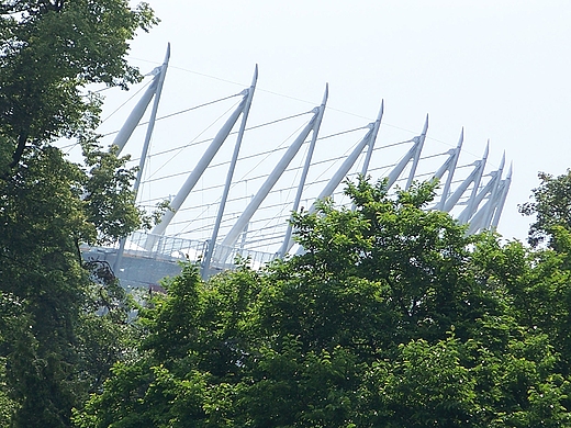 Warszawa, Park Skaryszewski - widok na Swtadion Narodowy.