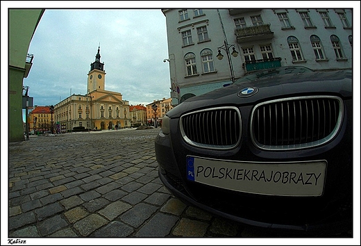 Kalisz - fragment rynku z ratuszem  od ul.Zotej  FishEye 8mm