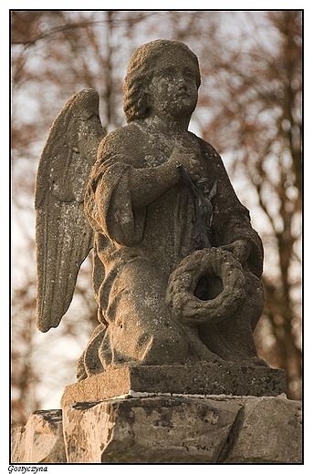 Gostyczyna - cmentarz parafialny, pomnik z Anioem