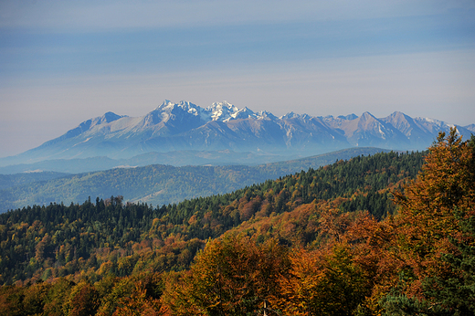 Widok na Tatry z Pasma Jaworzyny i abowskiej