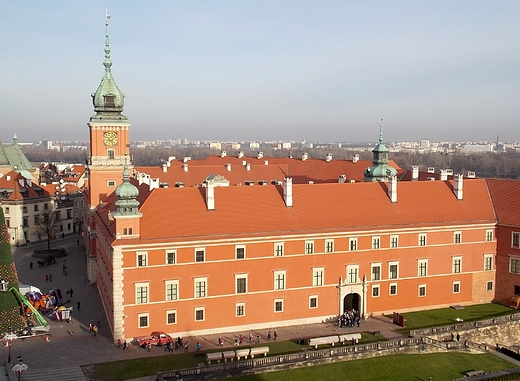 Warszawa. Zamek Krlewski. Widok z dzwonnicy kocioa p.w. w. Anny.