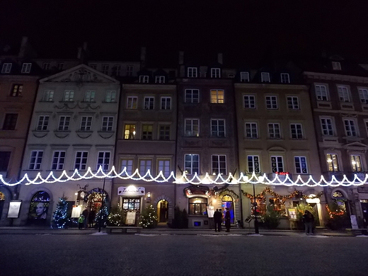 witeczna iluminacja Warszawy. Rynek Starego Miasta.