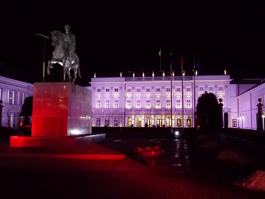 witeczna iluminacja Warszawy. Paac Prezydencki.