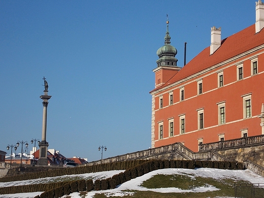 Warszawa. Zygmunt i zamek. Widok z trasy W - Z.