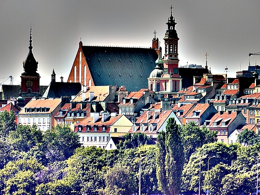 Warszawa. Fragment Starwki. Widok z Mostu Gdaskiego.