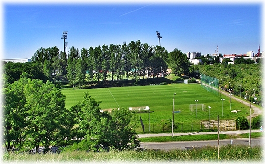 widok z grki PAFAWAG- stadion WKS LSK