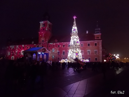 Warszawa ju witeczna. Plac Zamkowy.