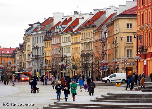 Warszawa. Fragment ulicy Krakowskie Przedmiecie.