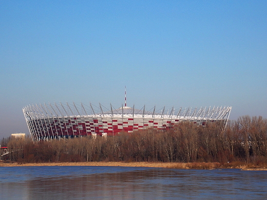 Warszawa. Stadion Narodowy znad Wisy.