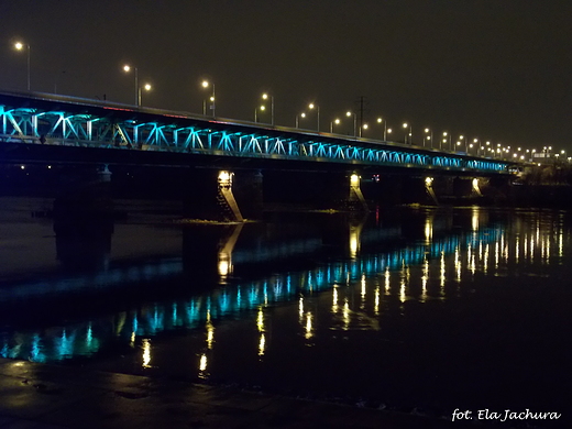 Warszawa. Most Gdaski noc.