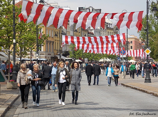 Warszawa. 1 maja 2015 na Krakowskim Przedmieciu.