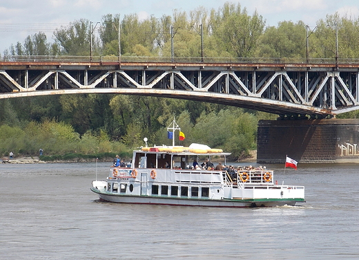 Warszawa. Tramwaj wodny na Wile.