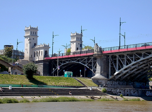 Warszawa. Most Poniatowskiego. Widok ze statku.