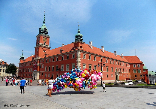 Warszawa. Zamek i balony.