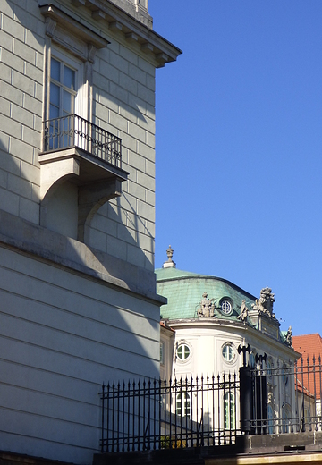 Warszawa. Biblioteka Stanisawowska i Zamek Krlewski.