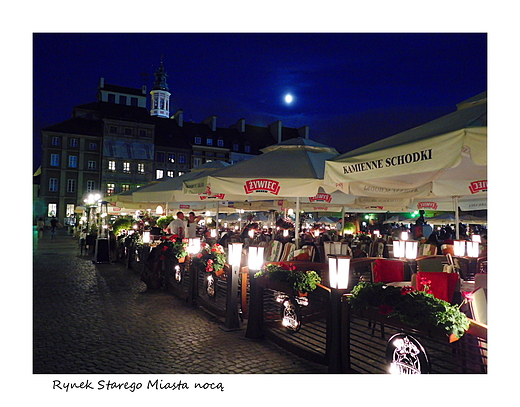 Warszawa. Rynek Starego Miasta noc