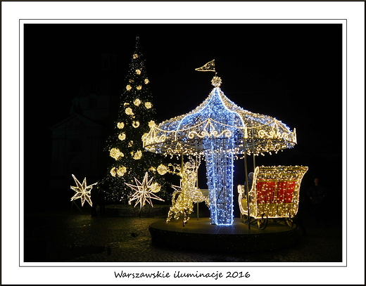 Warszawskie iluminacje 2016. Rynek Nowego Miasta