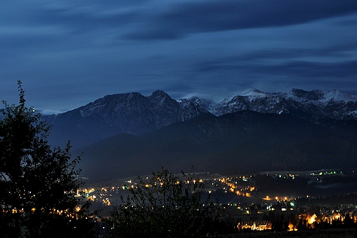 Tatry i Zakopane noc