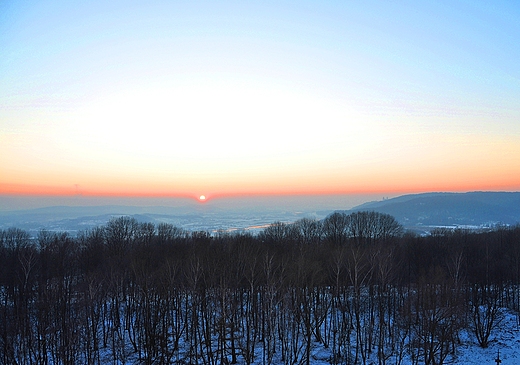 Widok z kopca Kociuszki na Wis i zachd - Krakw