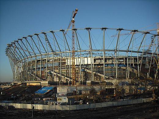 Warszawa. Stadion Narodowy w marcu 2011.