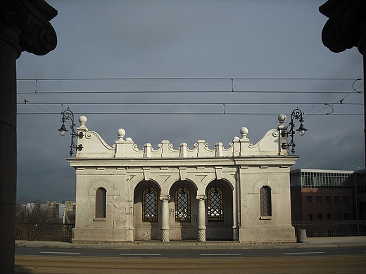 Warszawa. Rogatka mostu Poniatowskiego.