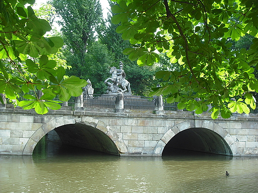 Warszawa. W azienkach o poranku.