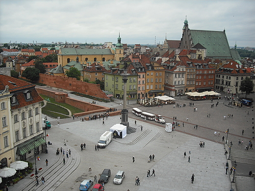 Warszawa. Widok z tarasu widokowego dzwonnicy kocioa w. Anny.