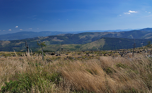 Beskid ywiecki ogladany spod Kopy Skrzyczeskiej.