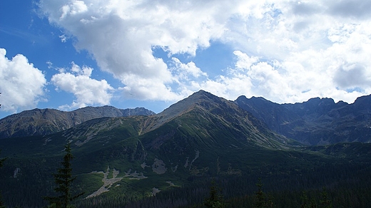 Widok z Hali Gsienicowej na Tatry Wysokie