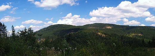 Beskid lski widziany spod Schroniska na Stecwce.