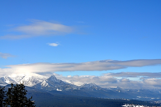 Widok na Tatry w padzierniku