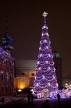Warszawa - witeczne dekoracje na Placu Zamkowym